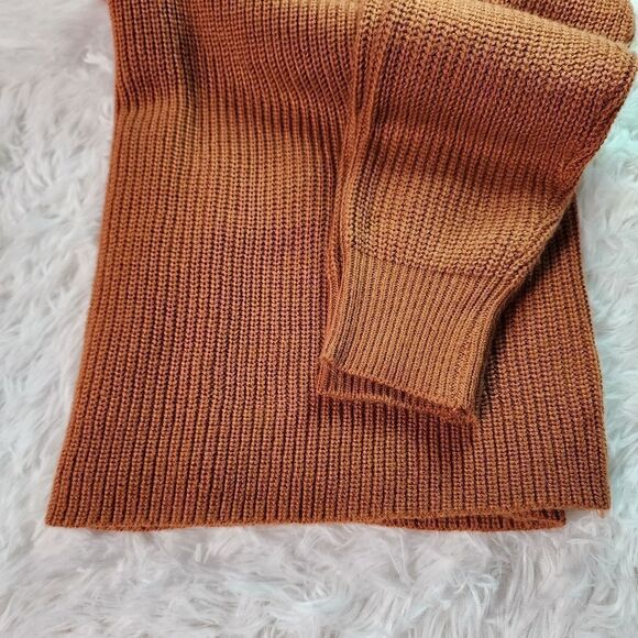 Shein Funnel Neck Drop Shoulder Ribbed Knit Sweater - Picture 7 of 15